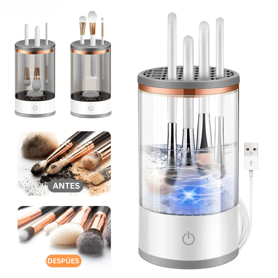 GlowBrush™ - Limpiador Eléctrico de Brochas de Maquillaje - Limpia hasta 4 Brochas a la vez
