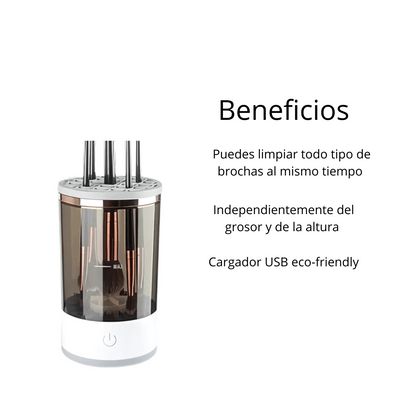 GlowBrush™ - Limpiador Eléctrico de Brochas de Maquillaje - Limpia hasta 4 Brochas a la vez