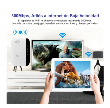 Amplificador de señal Wifi Repetidor Inalámbrico 300mbps 40 M