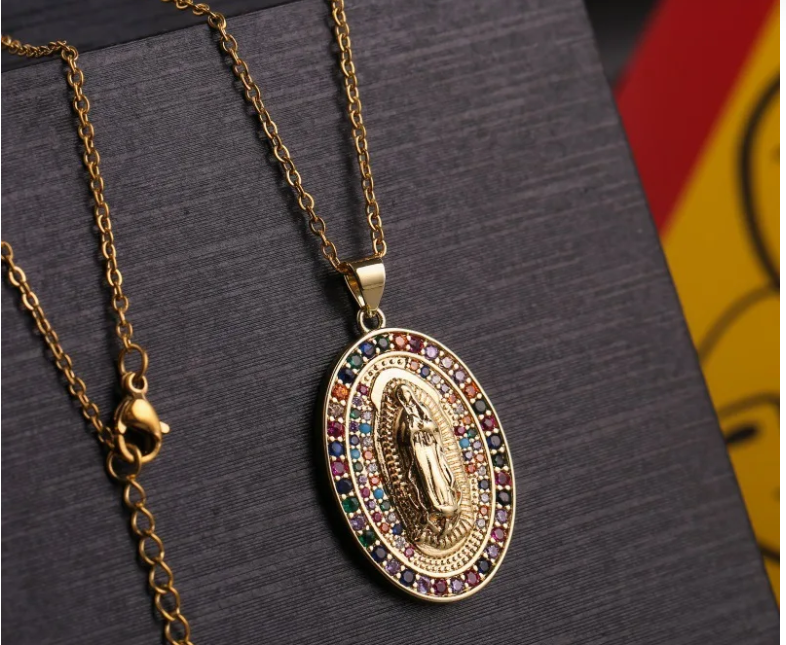 Collar Virgen María bañado en Oro de 18k | Original