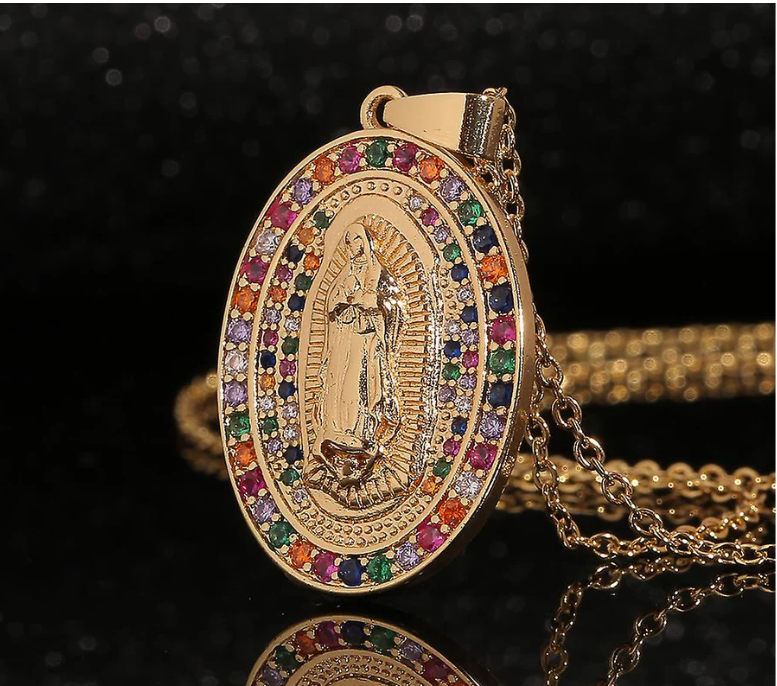 Collar Virgen María bañado en Oro de 18k | Original