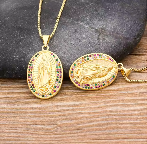 Collar Virgen María bañado en Oro de 18k | Original