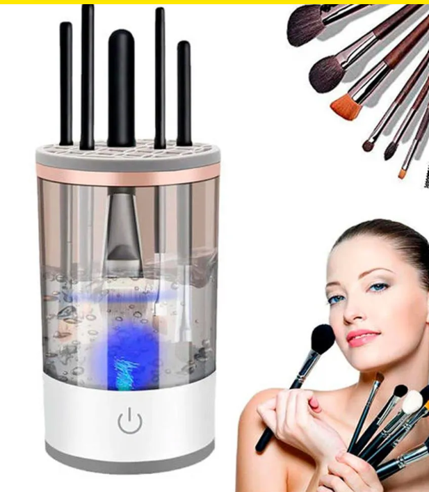 GlowBrush™ - Limpiador Eléctrico de Brochas de Maquillaje - Limpia hasta 4 Brochas a la vez