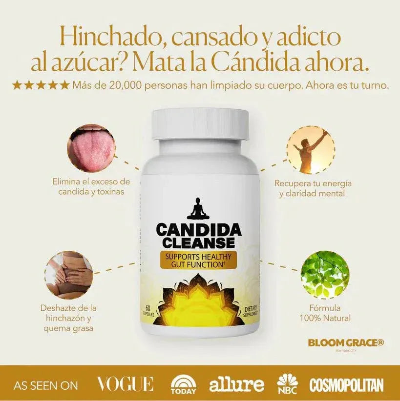 Candida Cleanse® - Elimina el hongo Candida, malestares, hinchazón y fatiga